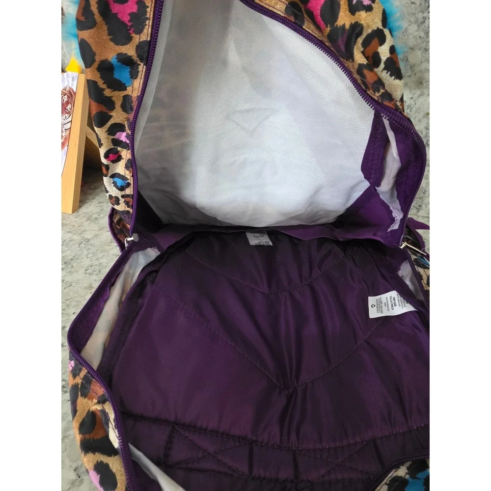 Girls Leopard Print Cat Backpack Teal Faux Fur Ears You're Purrfect 16